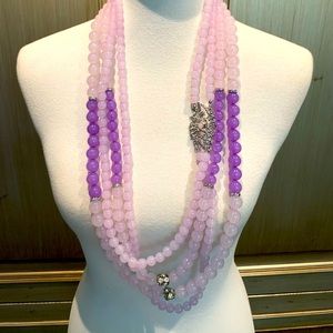 2 purple beaded necklace rare Charming Charles